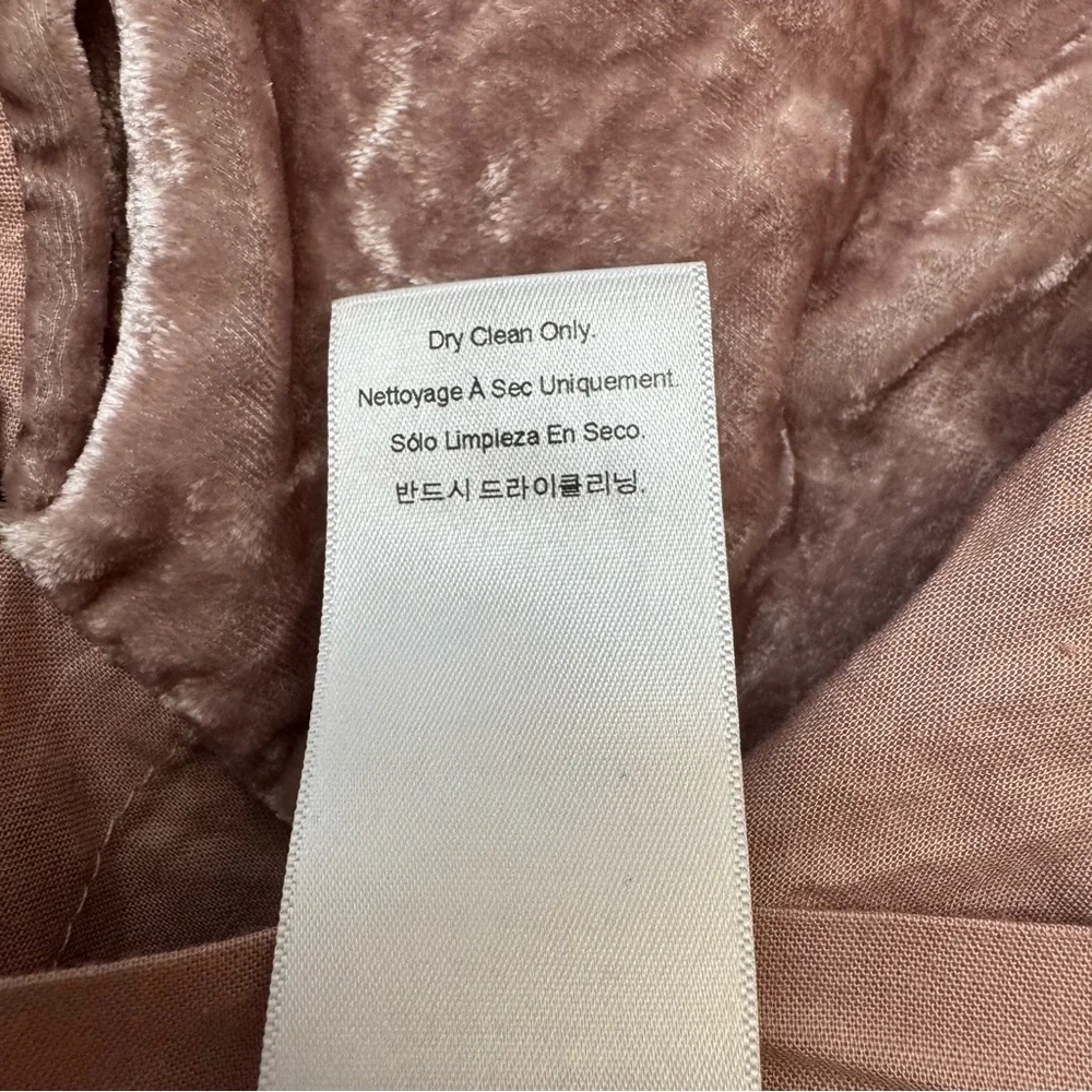 West Elm Velvet Front Cotton Back Pillow Sham Cover Dusty Pink 26 Inch Square